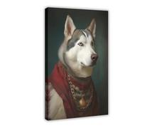 Husky Art Print, Dog in Clothes Picture, Altered Art Print, Animal Head Human Body-1