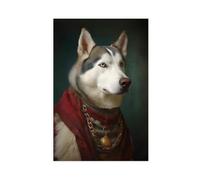 Husky Art Print, Dog in Clothes Picture, Altered Art Print, Animal Head Human Body-1