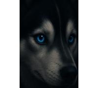 Husky Blue Eye Notebook: Lined Journal for Dog Lovers | Arctic Spirit Art Cover | 120 Pages, 8.5x11 in | Perfect Gift for Animal & Nature Enthusiasts