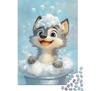 Husky Bubble Bath Jigsaw Puzzle for Adults 1000 Pieces, Pet Inspired Gift for Birthday And Christmas 38x26cm/1000pcs