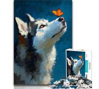Husky Butterfly Jigsaw Puzzles for Adults 1000 Piece,Staycation Kill Time with Fully Interlocking Randomly Shaped Pieces (38x26cm)