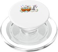 Husky Carrying Bunnies Easter Chocolate Eggs Colorful Floral PopSockets PopGrip for MagSafe