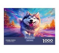 Husky - Cartoon Animal Jigsaw Puzzles Puzzles for Adults Kids. 1000 Piece Great Gifts Challenge Toy Educational Game Home Decoration for Educational Games Gifts 70x50cm/1000pcs