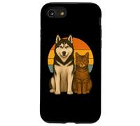 Husky Cat Retro Sunset Pet Best Friends Case for iPhone SE (2020) / 7/8