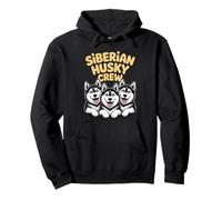 Husky Crew Cute Cartoon Dog Mom Dad Owner Pet Siberian Husky Pullover Hoodie