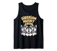 Husky Crew Cute Cartoon Dog Mom Dad Owner Pet Siberian Husky Tank Top