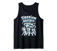 Husky Crew Cute Cartoon Dog Mom Dad Owner Pet Siberian Husky Tank Top