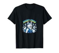 Husky Crew Cute Winter Dog Cartoon Character T-Shirt