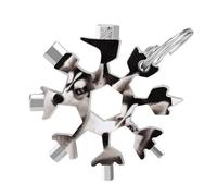 Husky Dog 19-in-1 Snowflake Multi Tool, Stainless Steel Metal Snowflake Multitool with Keychain, Compact & Portable Tools for Outdoor Camping Survival Daily Use Gift for Men