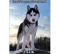 HUSKY DOG A4 PREMIUM Edible RICE WAFER Cake Topper SIBERIAN D2