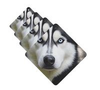 Husky Dog Car Air Freshener Cards for Women Men 4 Pack Cute Car Accessories Long Lasting Scent Car Diffuser Hanging Auto Aromatherapy Tablets Car Fresheners Gifts