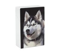 Husky Dog Cigarette Case for Regular King Size 85mm 20 Capacity Push to Open Hard Shell Cigarette Box Portable & Waterproof Cigarettes Case for Men Women Pocket Cigarettes Holder, Cig Accessories