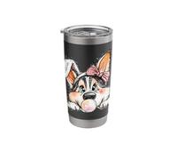 Husky Dog Easter Peeking Bubblegum Bubble Bow Mom Stainless Steel Insulated Tumbler