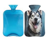 Husky Dog Hot Water Bottle with Cover, 2L Hot Water Bag for Pain Relief, Neck Soft and Shoulder, Hand Feet Warmer, Hot and Cold Compress for Adult Kids
