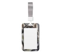 Husky Dog ID Badge Holders with Lanyard Vertical Plastic Card Case with Clear Window Waterproof ID Card Protector Work Badge Sleeve for Nurses Teachers Office
