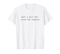 Husky Dog Just A Girl Who Loves Huskies Value Graphic T-Shirt, Men, White, M