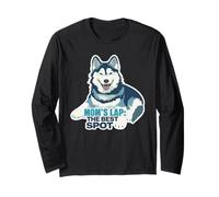 Husky Dog Mom Lap The Best Spot Canine Lover Long Sleeve T-Shirt