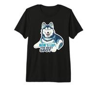 Husky Dog Mom Lap The Best Spot Canine Lover Premium T-Shirt