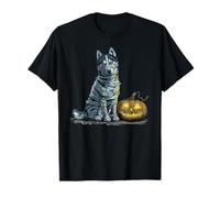 Husky Dog Mummy Happy Halloween Men Women T-Shirt