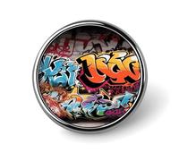 Husky Dog on A Frozen Lake Lapel Pin Fashion Brooch Pin Cute Button Badges Round Button Pins Enamel Pins Metal Pinback for Hat Shirt Clothing Bags Decoration, Circular, Aluminum, no gemstone