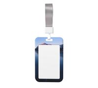 Husky Dog on a Frozen Lake Print Id Badge Holder Sliding Card Holder Vertical Card Protector Cover Case Teacher Lanyard for Office Women Men