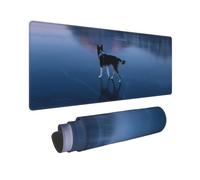 Husky Dog on a Frozen Lake Print Large Mouse Pad Non-Slip Desk Pad Protector Computer Keyboard Pad for Office Home 80 * 30 cm