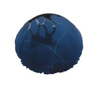 Husky Dog on a Frozen Lake Print Shower Caps Elastic Reusable Waterproof Bath Caps Double Layer Hair Cap for Women Men