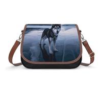 Husky Dog on A Frozen Lake Shoulder Bag for Women, Handbag with Adjustable Strap & Inner Pocket, Crossbody Bag for Daily Commute Travel