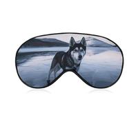 Husky Dog on A Frozen Lake Sleep Mask for Women Men, Soft Eye Mask with Adjustable Strap for Sleeping, Light Blocking Travel Blindfold for Nap Comfortable Eye Cover for Home Office