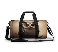 Husky Dog Pattern Gym Bag Small Travel Duffle Bag with Compartment Carry On Weekender Bag for Women Men, Cute Owl, 17.7in/9in/9in