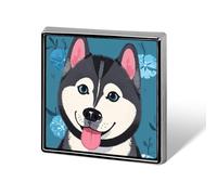 Husky Dog Pattern Square Lapel Pins Backpack Pin Cute Brooch Decoration Brooches for Women Men Fashion Button Badges for Hat Backpacks Purses Jackets Shirt Suit