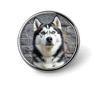 Husky Dog Pet Lapel Pin Metal Brooch Badge Round Button Enamel Style Pinback for Hats Bags Clothing Gift