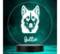 Husky Dog Pet Silhouette Colour Changing Personalised Gift LED Lamp Night Light | Personalised Gift For Home, Lamp Room Décor | Kids & Adults Night Lights With Name | Personalised Gift For Bedroom |