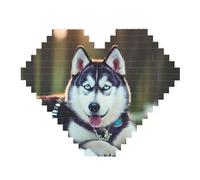 Husky Dog Print Art Brick Puzzle Heart Shaped DIY Building Blocks Set 3D Jigsaw Home Decor 82 Pieces