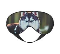 Husky Dog Print Comfortable Eye Mask Breathable Adjustable Men Women Lightweight Travel Yoga Work