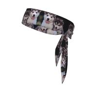 Husky Dog Print Ninja Headbands,Adjustable Head Tie For Men, Sports Sweatband For Yoga Running Basketball
