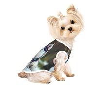 Husky Dog Print Pet T-Shirt, Sleeveless Pullover Vest For Small Puppy Kitten Indoor Outdoor Wear