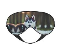 Husky Dog Print Soft Eye Mask â€“ Comfortable Sleep, Elastic Nighttime Shade, Eye Covers for Travel, Meditation
