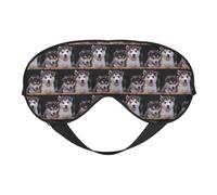 Husky Dog Printing Soft Eye Mask Reversible Cover for Travel Adjustable Strap Blackout Sleep