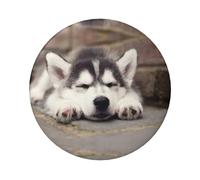 Husky Dog Round Badge - Durable Tin Plate Design With Full Front Print, Perfect For Custom Gifts And Apparel Decoration