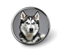 Husky Dog Round Badge for Men Women, Durable & Stylish Lapel Pins, Lightweight Metal Badges for Shirts, Jackets, Hats