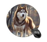 Husky Dog Round Mouse Pad Smooth Glide Gaming Mousepad Extra Density Portable Comfortable Mouse Mat for Desk, Home, Office 7.8x7.8 Inches