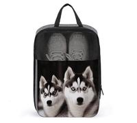 Husky Dog Shoe Bag Travel Shoe Organizer Water-Resistant Shoe Pouch with Zipper Sneaker Dust Bag, gray, One Size, Modern
