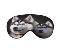 Husky Dog Sleep Mask Eye Mask for Sleeping Breathable Blackout Sleeping Masks with Adjustable Strap Soft Eye Cover Comfortable Blindfold Eyeshade for Night Sleeping Travel Nap