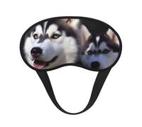 Husky Dog Sleep Mask for Side Sleeper, Blackout Eye Mask for Women Men, Zero Pressure Sleeping Masks Soft Breathable Eye Cover Comfortable Blindfold Eyeshade for Night Sleep