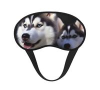 Husky Dog Sleep Mask for Side Sleeper Eye Mask for Sleeping Light Blocking Soft Breathable Sleep Eye Mask for Women Men Adjustable Elastic Strap Travel Nap Blackout Eye Shade Cover