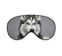 Husky Dog Sleep Mask for Women Men, Soft Eye Mask with Adjustable Strap for Sleeping, Light Blocking Travel Blindfold for Nap Comfortable Eye Cover for Home Office