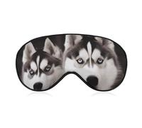 Husky Dog Sleep Mask for Women Men, Soft Eye Mask with Adjustable Strap for Sleeping, Light Blocking Travel Blindfold for Nap Comfortable Eye Cover for Home Office