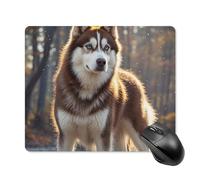 Husky Dog Square Mouse Pad Portable Computer Mousepad with Non-Slip Rubber Base 18 * 22cm Ultra-Thin Gaming Mouse Mat for Computer Laptop Office Desk Accessories