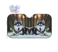 Husky Dog Sun Shade - Folding Car Front Window Sunshade for Cars SUV Trucks,Max UV Blocking and Keep The Vehicle Cool